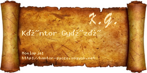 Kántor Győző névjegykártya